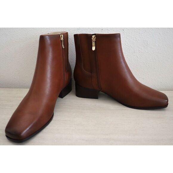 Easy Spirit Women's Sz 9W Brown Leather Sidney Dress Booties - Picture 1 of 7